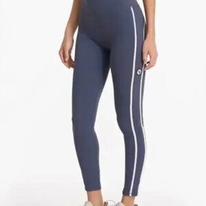 Vuori Track Leggings Azure Blue Gray Capri Striped Stretch size medium